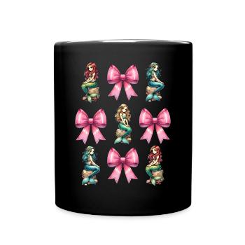 Coquette noeud Sirène Fille Ruban Rose - Mug uni - noir - Devant
