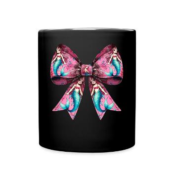 Coquette noeud Sirène Fille Ruban Rose - Mug uni - noir - Devant