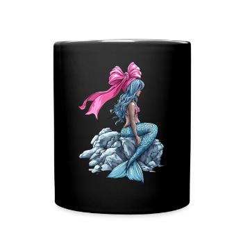 Coquette noeud Sirène Fille Ruban Rose - Mug uni - noir - Devant