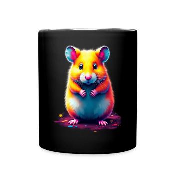Hamster Haustier Hamsterliebhaber Geschenkidee - Tasse einfarbig - Schwarz - Vorne