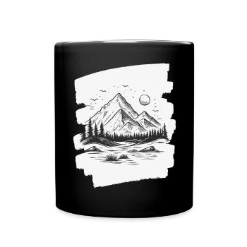 Berge - Tasse einfarbig - Schwarz - Vorne