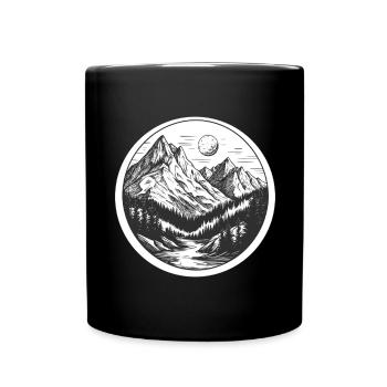 Mountains - Full Colour Mug - black - Front