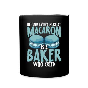 Macaron Baker Chef pâtissier Amateur de macarons - Mug uni - noir - Devant