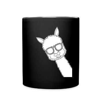 Lunettes de soleil Llama drôle Llama Lover Alpaga - Mug uni - noir - Devant