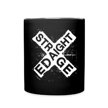 Straight Edge Lettering for Straight Edger Life - Full Colour Mug - black - Front