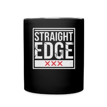 Straight Edge Schriftzug für Straight Edger Life - Tasse einfarbig - Schwarz - Vorne