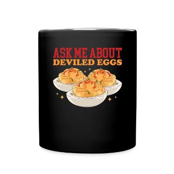 Gefüllte Eier Deviled Eggs Geschenk - Tasse einfarbig - Schwarz - Vorne