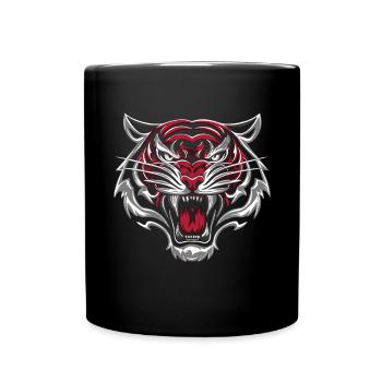 Wilder Tigerkopf - Tasse einfarbig - Schwarz - Vorne