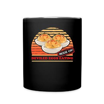 Deviled Eggs Gefüllte Eier Geschenk - Tasse einfarbig - Schwarz - Vorne