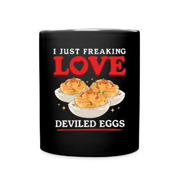 Deviled Eggs Gefüllte Eier Geschenke - Tasse einfarbig - Schwarz - Vorne