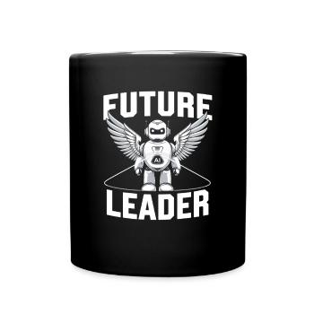 Future Leader AI Robot with Wings - Full Colour Mug - black - Front