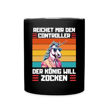Gaming Spruch Zocker Design Gamer - Tasse einfarbig - Schwarz - Vorne