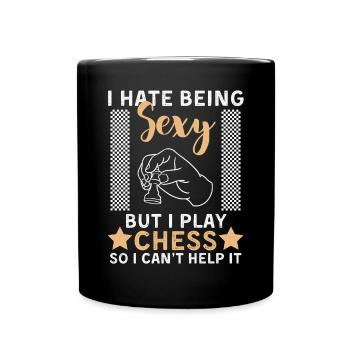 Lustiger Schach Spruch Schachspieler - Tasse einfarbig - Schwarz - Vorne