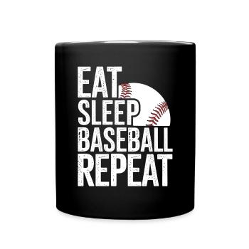 Manger dormir baseball répéter - Mug uni - noir - Devant