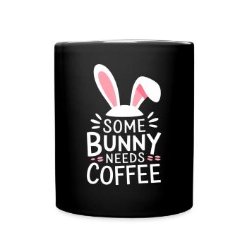Easter Coffee Saying Coffee Easter Bunny - Full Colour Mug - black - Front