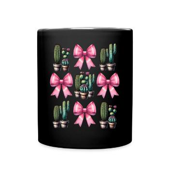 Coquette Bogen Kaktus Sukkulente Pflanze Mom - Tasse einfarbig - Schwarz - Vorne
