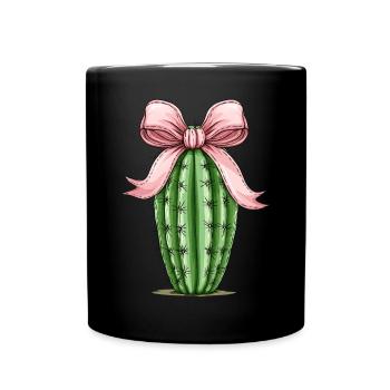 Coquette Bogen Kaktus Sukkulente Pflanze Mom - Tasse einfarbig - Schwarz - Vorne