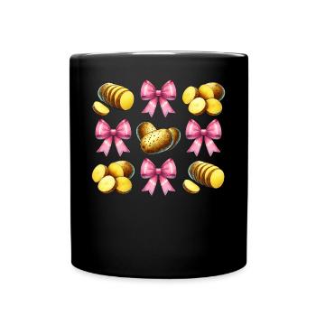 Coquette Bow Potato Potatoes Girl Mom Mothers - Full Colour Mug - black - Front