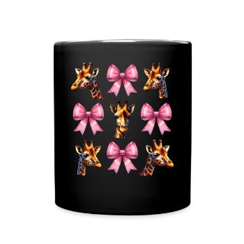 Coquette Bogen Giraffe Mädchen Mama Muttertag rosa - Tasse einfarbig - Schwarz - Vorne