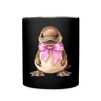Coquette Bogen Schnabeltier Mädchen Mama Muttertag - Tasse einfarbig - Schwarz - Vorne