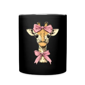 Coquette Bogen Giraffe Mädchen Mama Muttertag rosa - Tasse einfarbig - Schwarz - Vorne