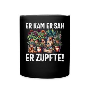 Gärtner Pflanzen Gartenarbeit Gartenbau - Tasse einfarbig - Schwarz - Vorne