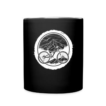 Mountain Bike Lover Sketch - Full Colour Mug - black - Front
