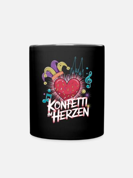 Köln Konfetti Im Herzen Karneval Herz Kölner Köln - Tasse einfarbig - Schwarz