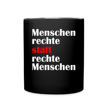 Linke Antifaschistisch Antifa Demo gegen rechts - Tasse einfarbig - Schwarz - Vorne