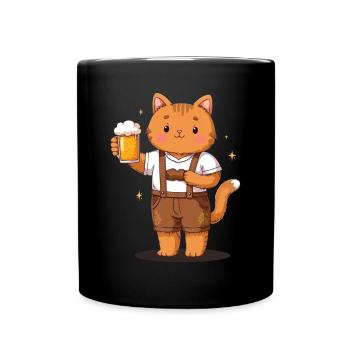 Cat with beer Cat lovers Bavaria Volksfest - Full Colour Mug - black - Front
