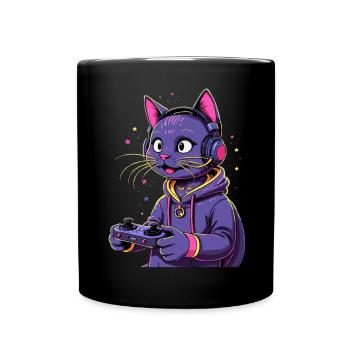 CHAT DE JEU - Mug uni - noir - Devant