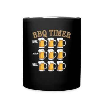 BBQ Timer Beer Lover BBQ Party Humorous - Full Colour Mug - black - Front
