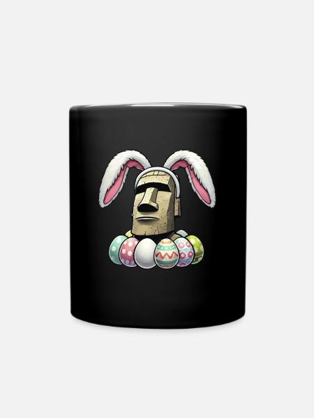 Easter island moai, Isla de Pascua easter island - Tasse einfarbig - Schwarz