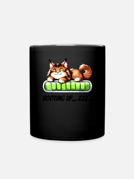 Booting Up Zzz - Chat in Nap Mode - Full Colour Mug - black