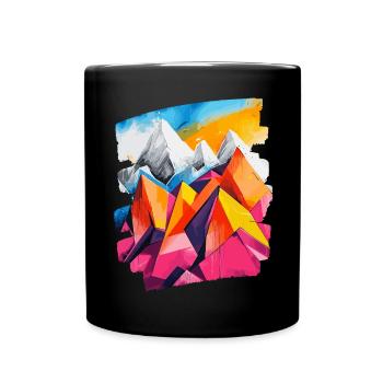 Mountains - Full Colour Mug - black - Front