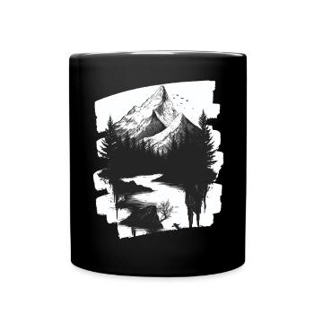 Berge - Tasse einfarbig - Schwarz - Vorne