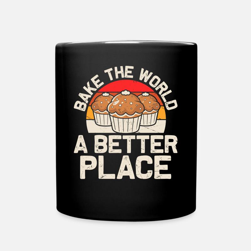 Backen Bäcker Bäckerei - Tasse einfarbig - Schwarz