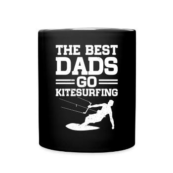 Kiteboarding - The best dads go Kitesurfing - Full Colour Mug - black - Front