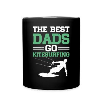Kitesurfer - The best dads go Kitesurfing - Tasse einfarbig - Schwarz - Vorne