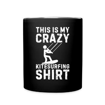 C’est mon t-shirt de kitesurf fou Kitesurf - Mug uni - noir - Devant