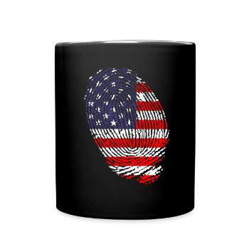 Empreintes digitales du drapeau américain - Mug uni - noir - Devant