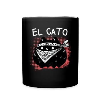 El Cato Bandana-Katze – Niedlich kriminell charm - Tasse einfarbig - Schwarz - Vorne