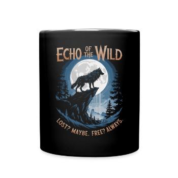 Écho de la nature - Loup hurlant, liberté et nature - Mug uni - noir - Devant