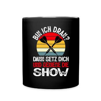 Dart Sprüche Darts Dartmannschaft Dartspieler - Tasse einfarbig - Schwarz - Vorne
