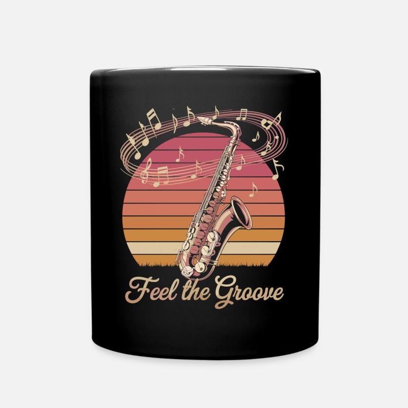 Jazz vibes avec saxophone rétro - Mug uni - noir