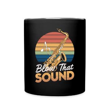 Saxofon Groove - Tasse einfarbig - Schwarz - Vorne