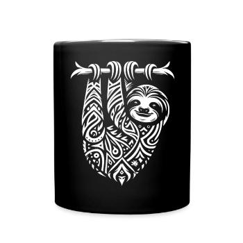 Paresseux tribal à trois doigts - Mug uni - noir - Devant