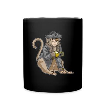 Singe Pirate Crochet Main - Mug uni - noir - Devant