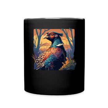 Fasane Fasan - Tasse einfarbig - Schwarz - Vorne