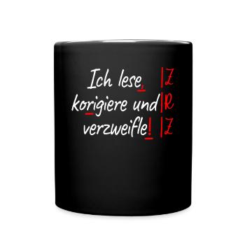 German teacher I correct and despair teacher - Full Colour Mug - black - Front